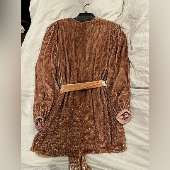Retrofete Brand Gabrielle Sequin Robe - Bronze. Size Small. - Picture 4 of 5